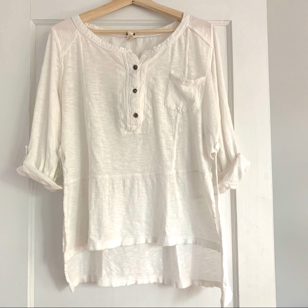 Free People Loose White Top